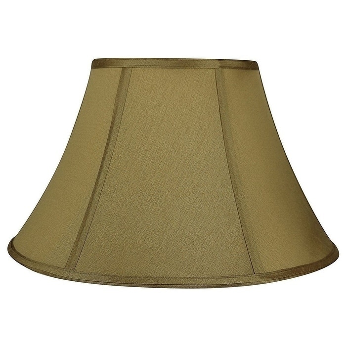 Faux Silk Bell Lamp Shade, 8" Top, 16" Bottom, 10" Slant - Gold