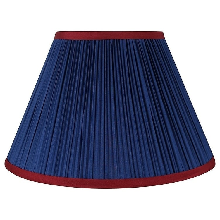 Mushroom Pleated Lamp Shade, 7" Top, 14" Bottom, 8.5" Slant - Navy Blue, Burgundy