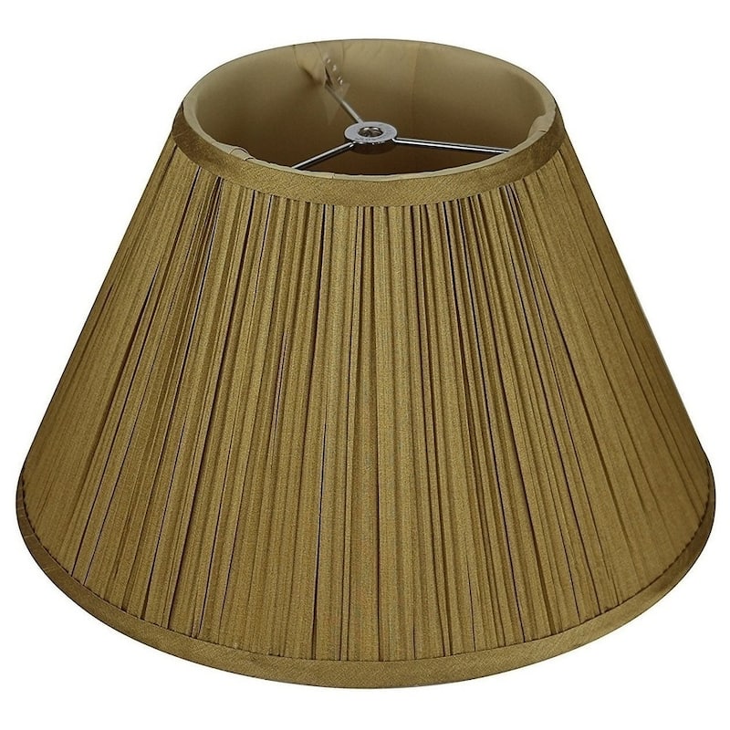 Mushroom Pleated Lamp Shade, 7" Top, 14" Bottom, 8.5" Slant - Gold
