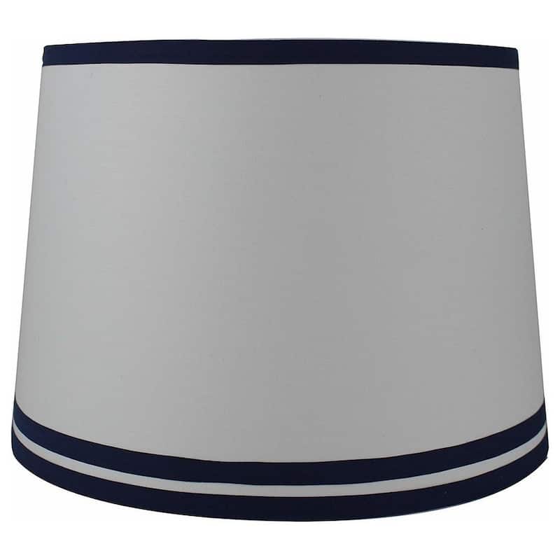 French Drum Shade, Off White Cotton, 12" to 14" Bottom Size - 14"