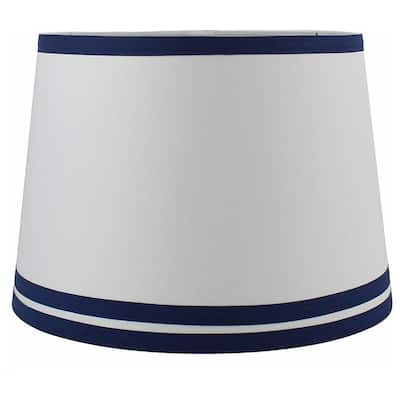 French Drum Shade, Off White Cotton, 12" to 14" Bottom Size