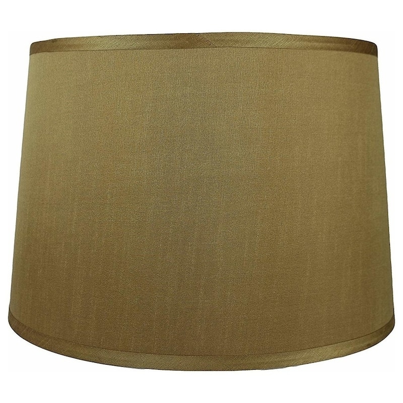 French Drum Lamp Shade, 12" Top, 14" Bottom, 10" Slant - Gold