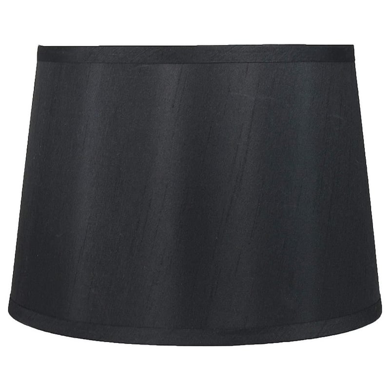 French Drum Lamp Shade, 12" Top, 14" Bottom, 10" Slant - Black
