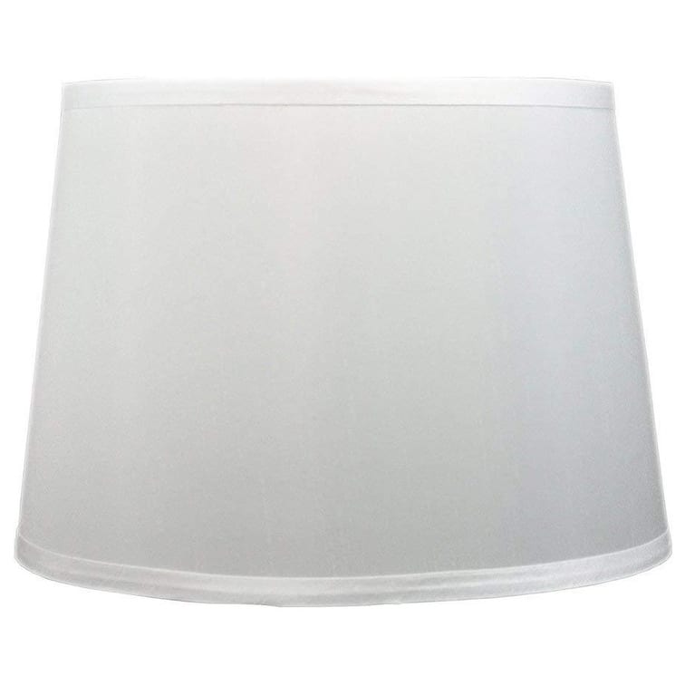 French Drum Lamp Shade, 12" Top, 14" Bottom, 10" Slant - Off White