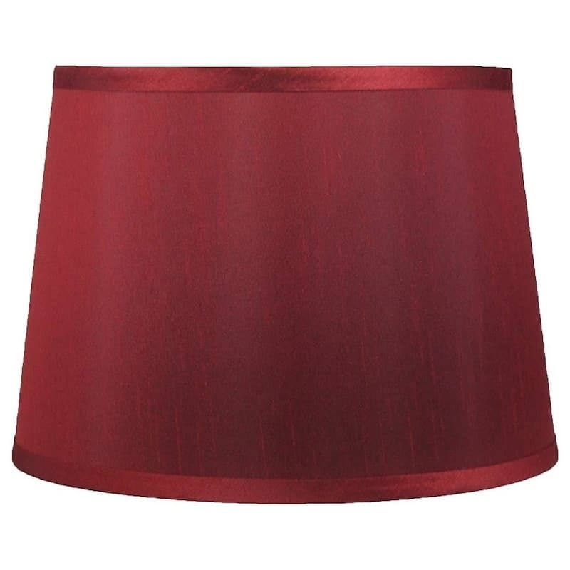 French Drum Lamp Shade, 12" Top, 14" Bottom, 10" Slant - Burgundy