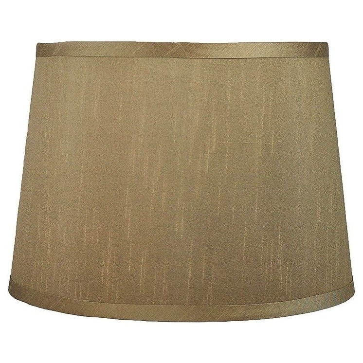 French Drum Lamp Shade, 12" Top, 14" Bottom, 10" Slant - Golden Taupe