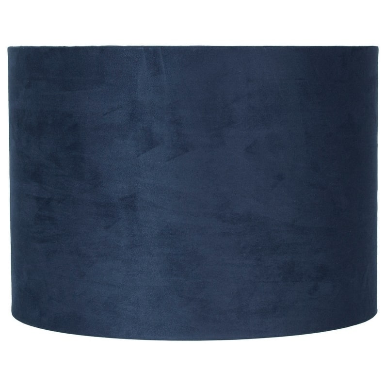 Classic Drum Suede Lamp Shade, Navy Blue, 8" to 16" Bottom Size - 14"