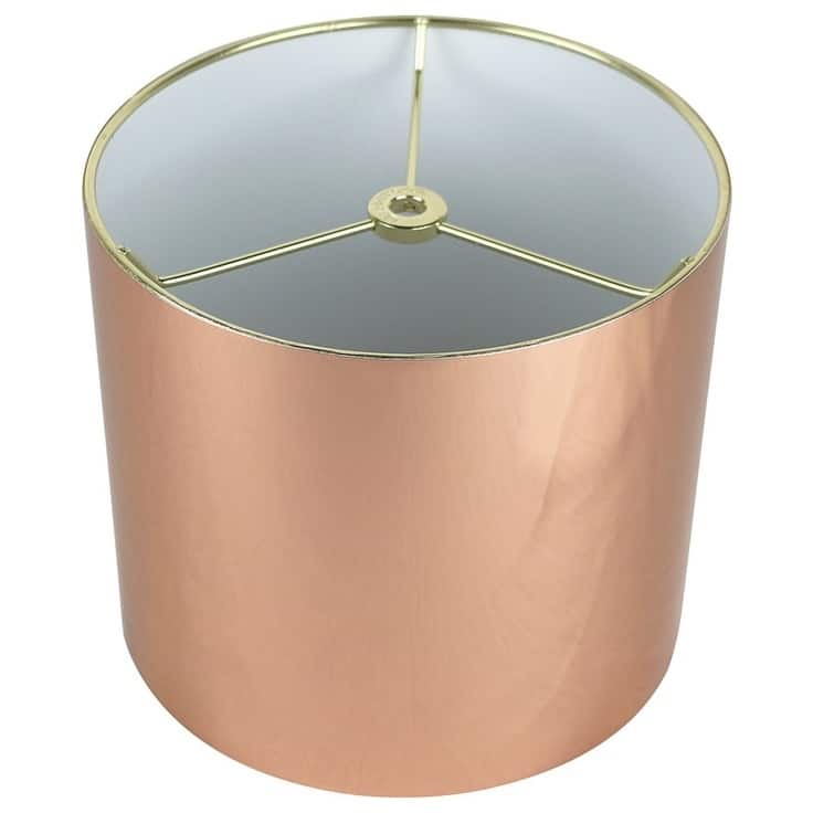 Classic Drum Metallic Lampshade, 8" to 16" Bottom Size - 8" - Copper
