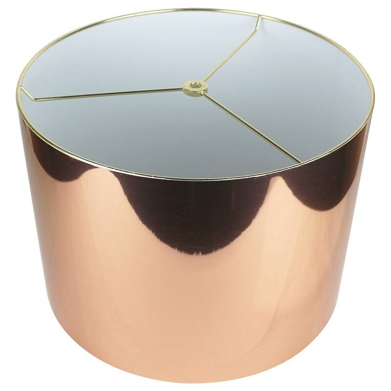 Classic Drum Metallic Lampshade, 8" to 16" Bottom Size - 14" - Copper