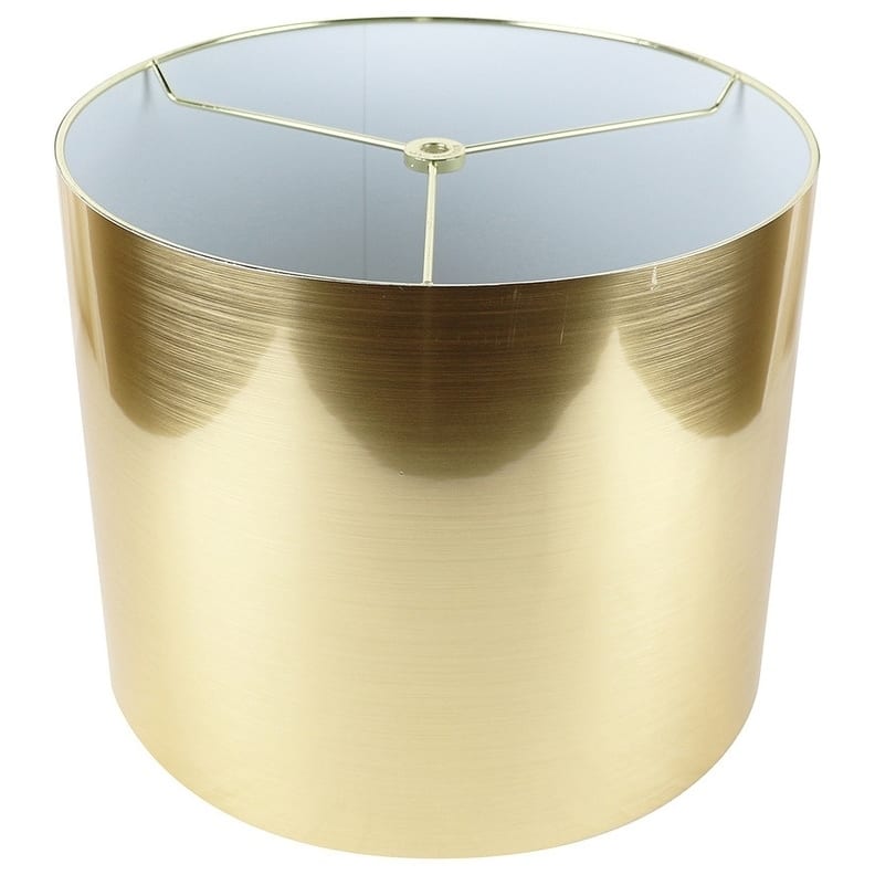 Classic Drum Metallic Lampshade, 8" to 16" Bottom Size - 12" - Gold