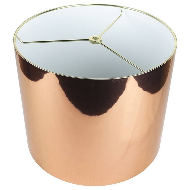 Classic Drum Metallic Lampshade, 8" to 16" Bottom Size - 12" - Copper