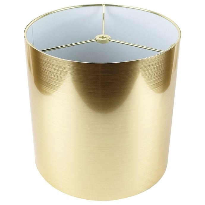 Classic Drum Metallic Lampshade, 8" to 16" Bottom Size - 10" - Gold