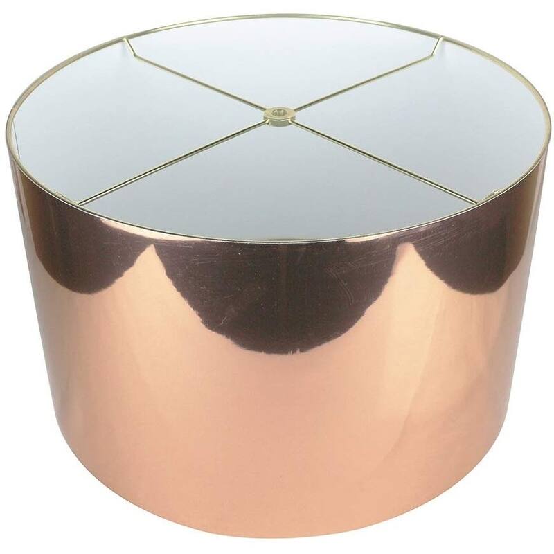 Classic Drum Metallic Lampshade, 8" to 16" Bottom Size - 16" - Copper