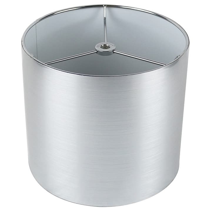 Classic Drum Metallic Lampshade, 8" to 16" Bottom Size - 8" - Silver