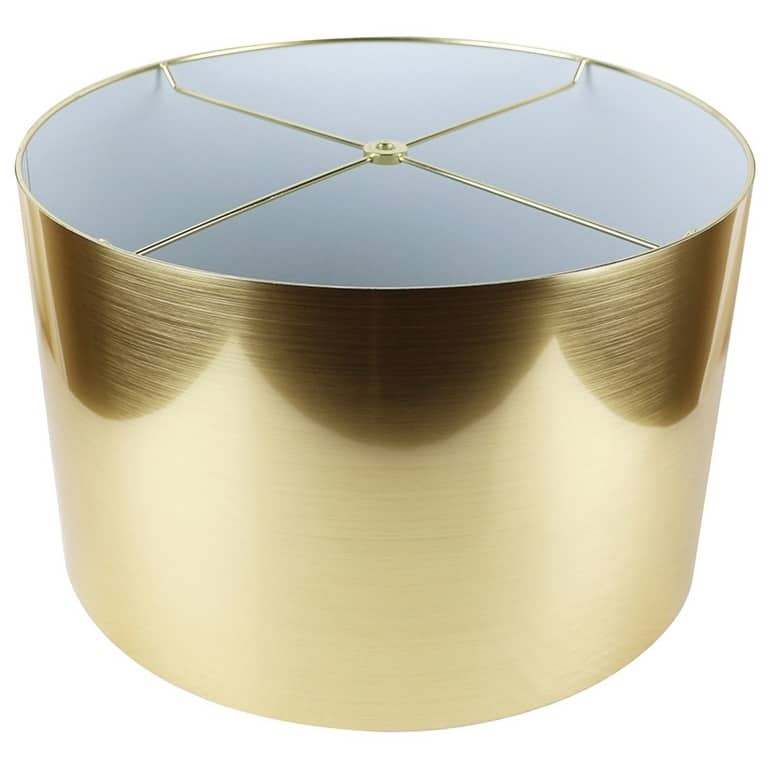 Classic Drum Metallic Lampshade, 8" to 16" Bottom Size - 16" - Gold