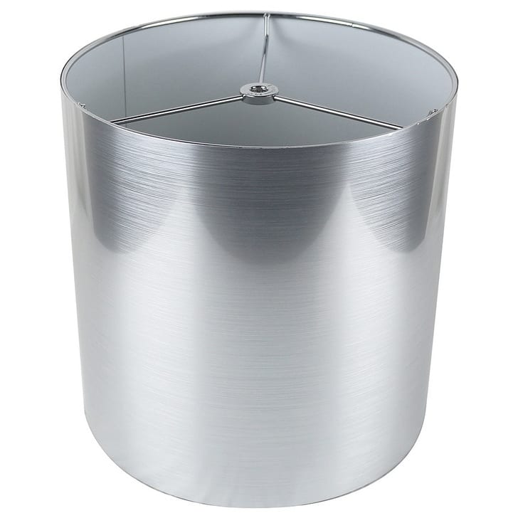 Classic Drum Metallic Lampshade, 8" to 16" Bottom Size - 10" - Silver