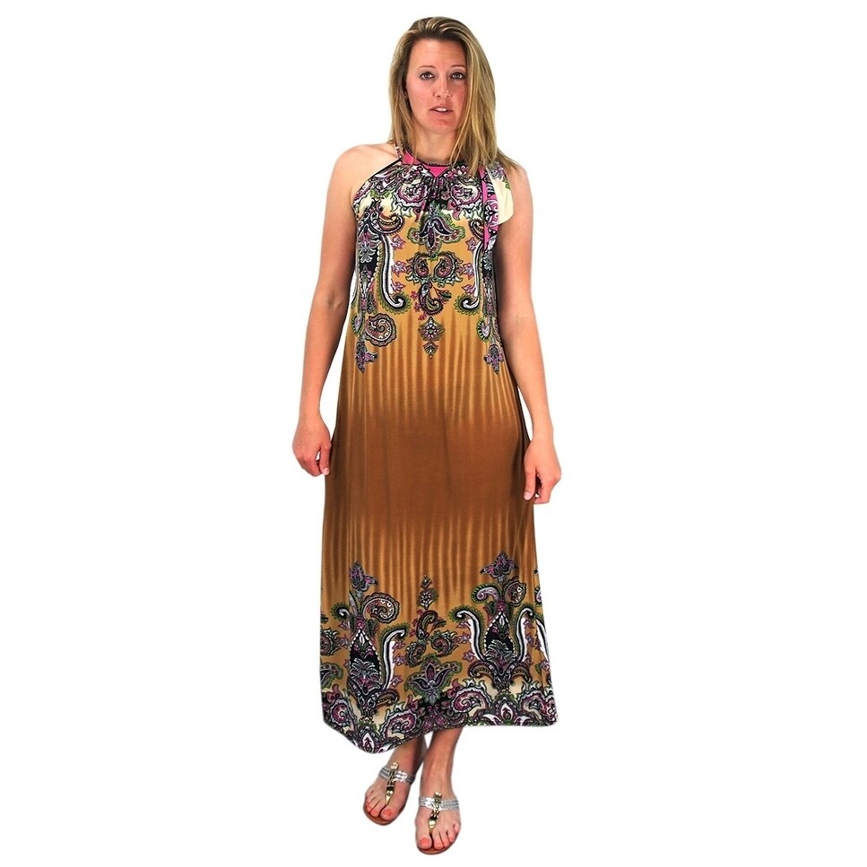 paisley casual plus size maxi dresses