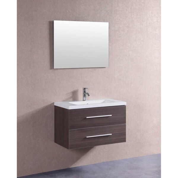 Shop 32Inch Floating Single Sink Bathroom Vanity Set Overstock