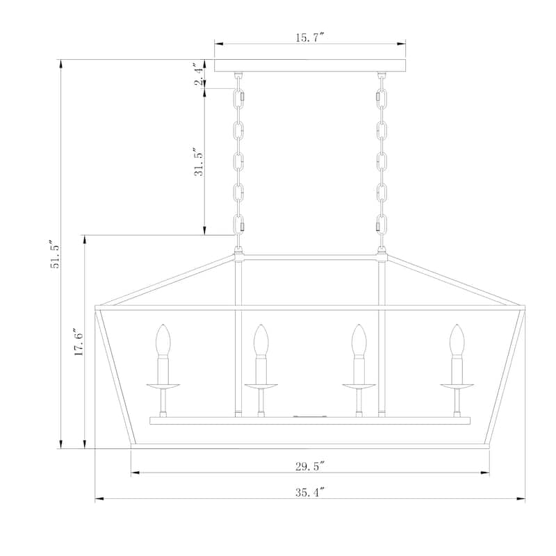 The Gray Barn Katydid 36-inch Matte Black 4-light Chandelier