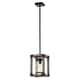preview thumbnail 3 of 2, Kobe 7 Inch with 1 Light and Forged Black and Imitation Wood Grain Pendant Light - Forged Black