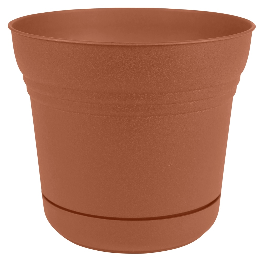 Bloem Saturn Planter w/ Saucer 10" Terra Cotta 10 (Brown