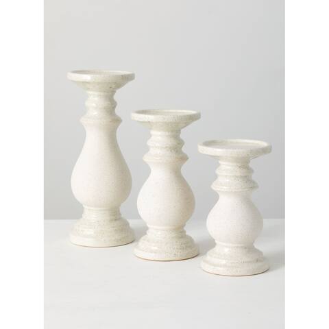 Sullivans Pillar Candle Holders - Set of 3 - 4.75x4.75"x12"; 4.75"x4.75"x9.75"; 4.75"x4.75"x8"