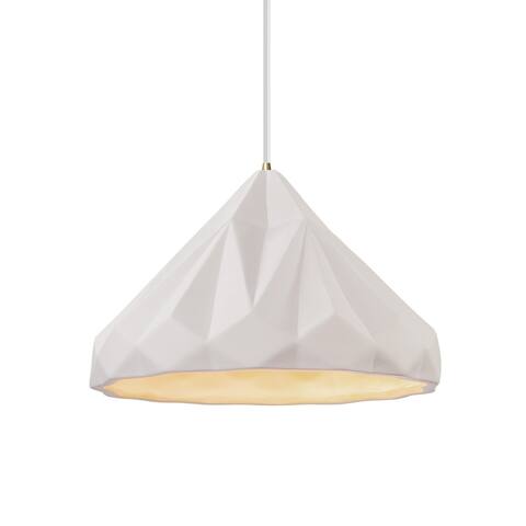 Radiance Collection Geometric 1-light Bisque Pendant with White Cord