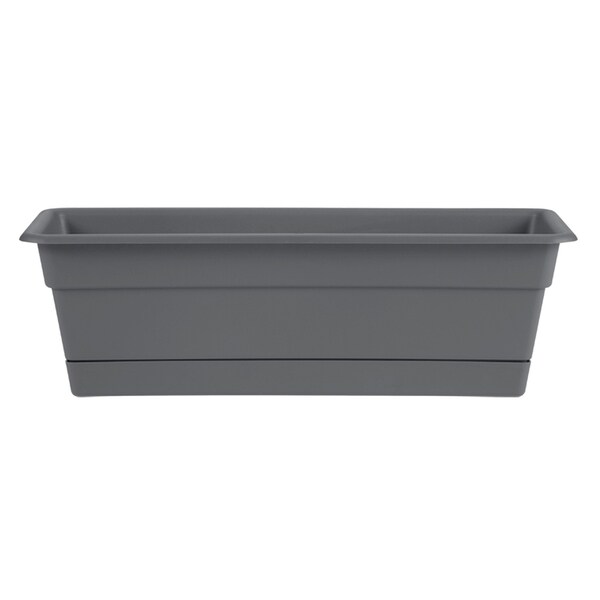 Bloem Dura Cotta Window Box Planter w/Tray 30" Charcoal Gray - 30. Opens flyout.