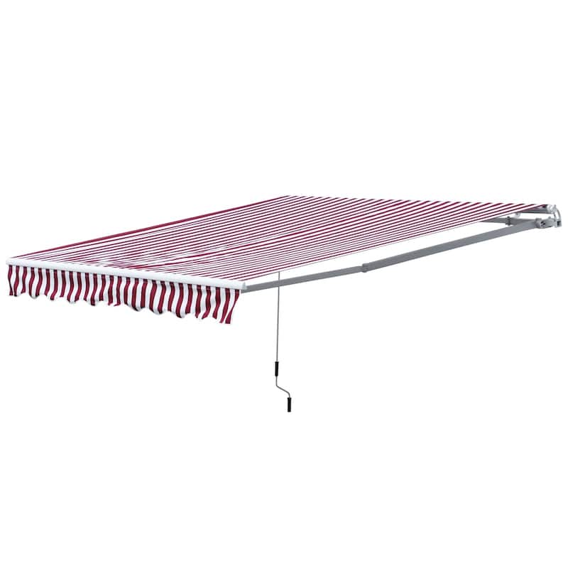 Outsunny 10'x8' Retractable Sun Shade Patio/Window Awning that Opens Smooth & Quietly, Reducing Heat in Your Home, Red