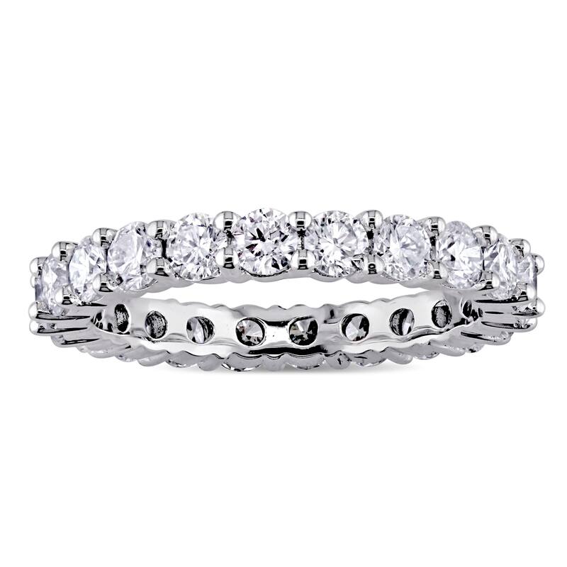 Miadora 14k White Gold 2ct TDW Diamond Eternity Band Ring