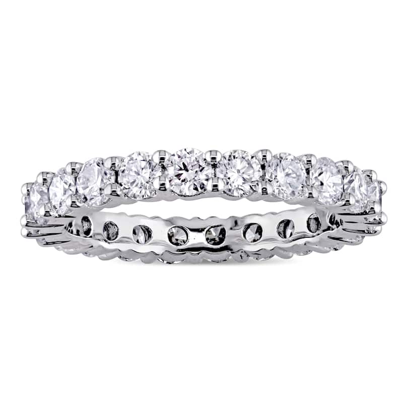 Miadora 14k White Gold 2ct TDW Diamond Eternity Band Ring