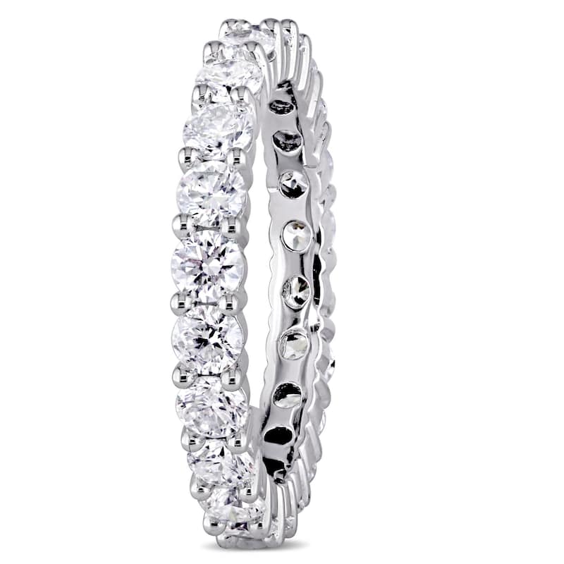 Miadora 14k White Gold 2ct TDW Diamond Eternity Band Ring
