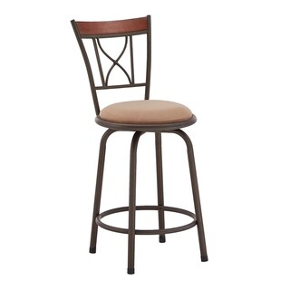 iNSPIRE Q Verona Adjustable Bronze Curve X-Back With Wood Trim 3pc Pack Stools by Classic (Brown)