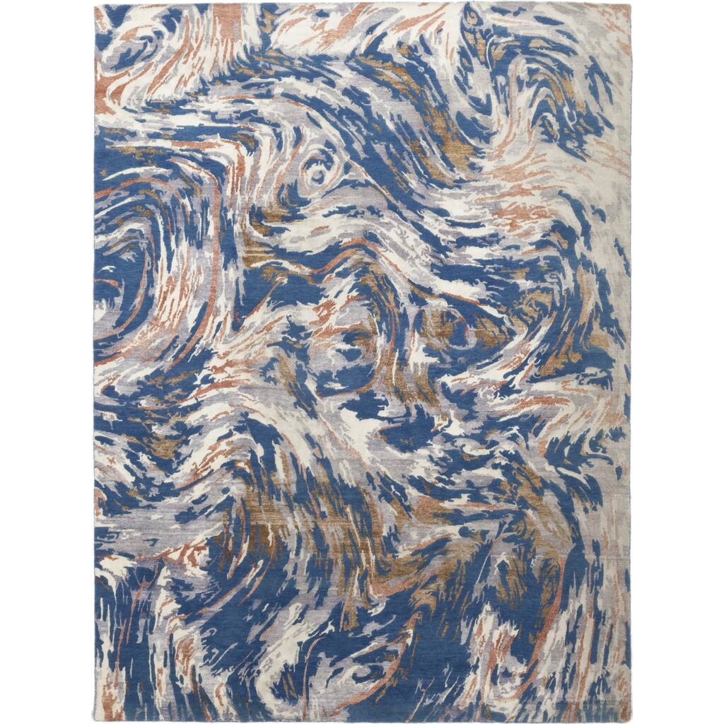 Modern Blue Area Rug - 9' 2" x 12' 3"