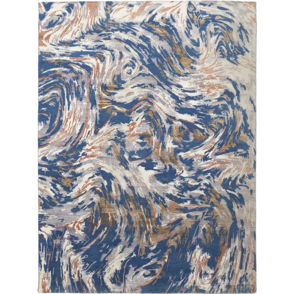 Modern Blue Area Rug - 9' 2" x 12' 3"