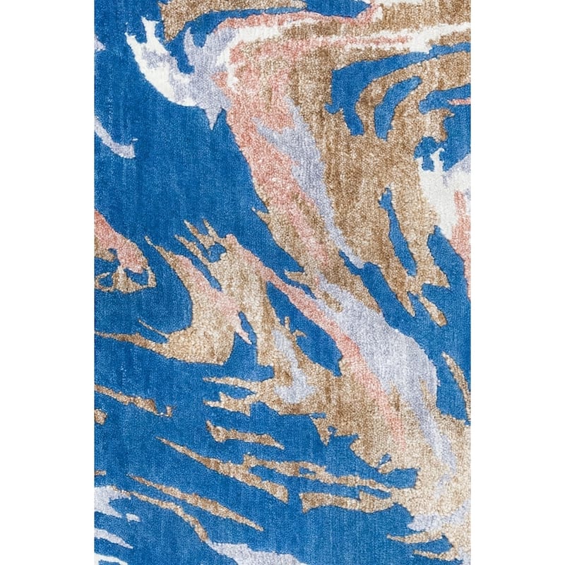 Modern Blue Area Rug - 9' 2" x 12' 3"