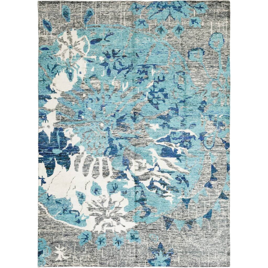 Modern Blue Area Rug - 10' 2" x 13' 10"