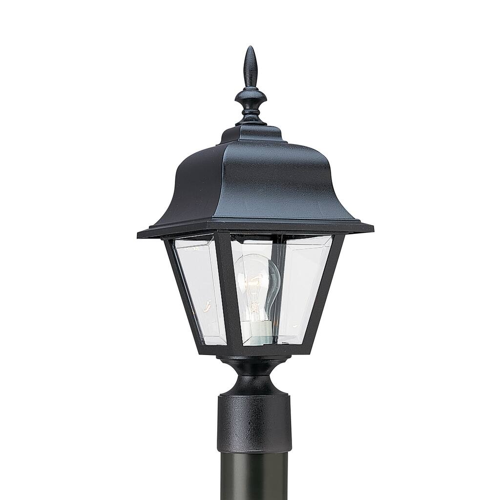Sea Gull 1-light Clear Beveled Acrylic Outdoor Post Lantern