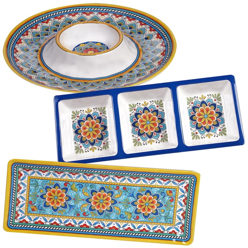 Certified International Portofino 3-piece Melamine Hostess Set