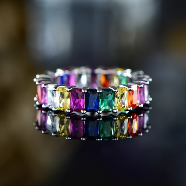 multi gemstone eternity ring