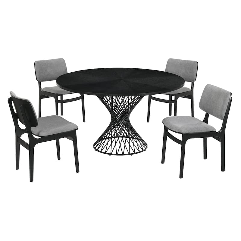 Cirque Lima 5 Piece Dining Set - Black