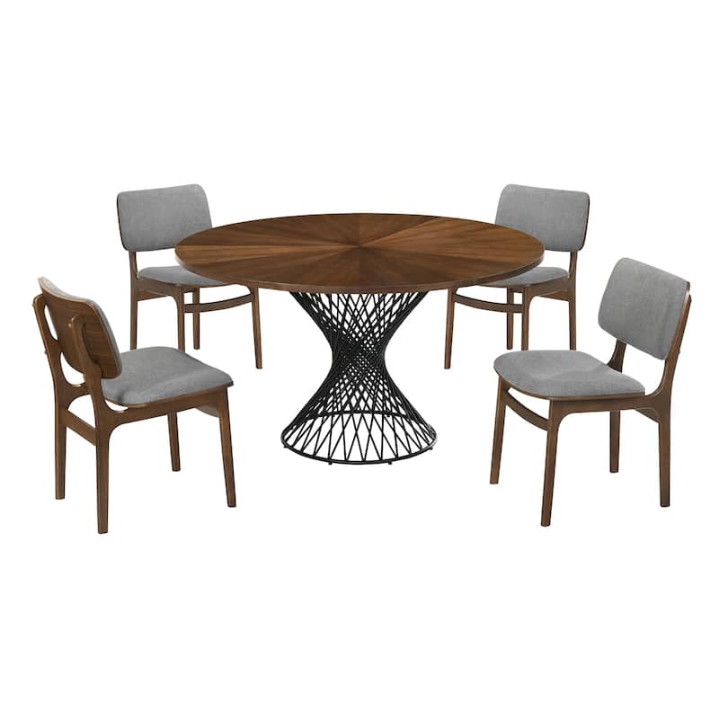 Cirque Lima 5 Piece Dining Set - Brown