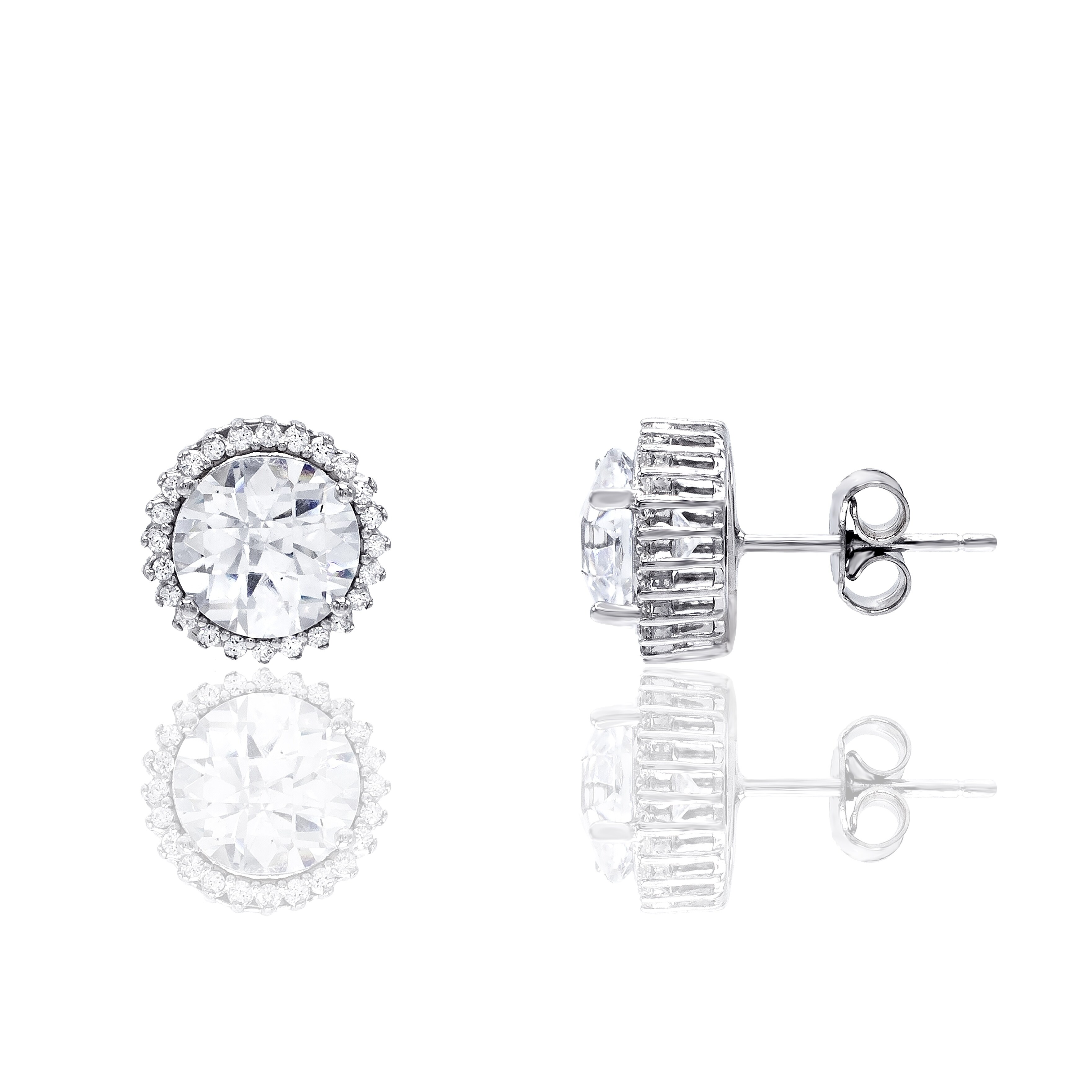 round shape diamond earrings