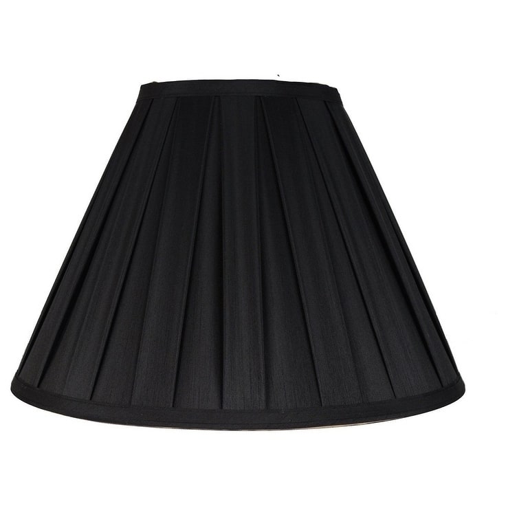 Empire Box Pleat Lamp Shade, 8" Top, 16" Bottom, 11" Slant - Black