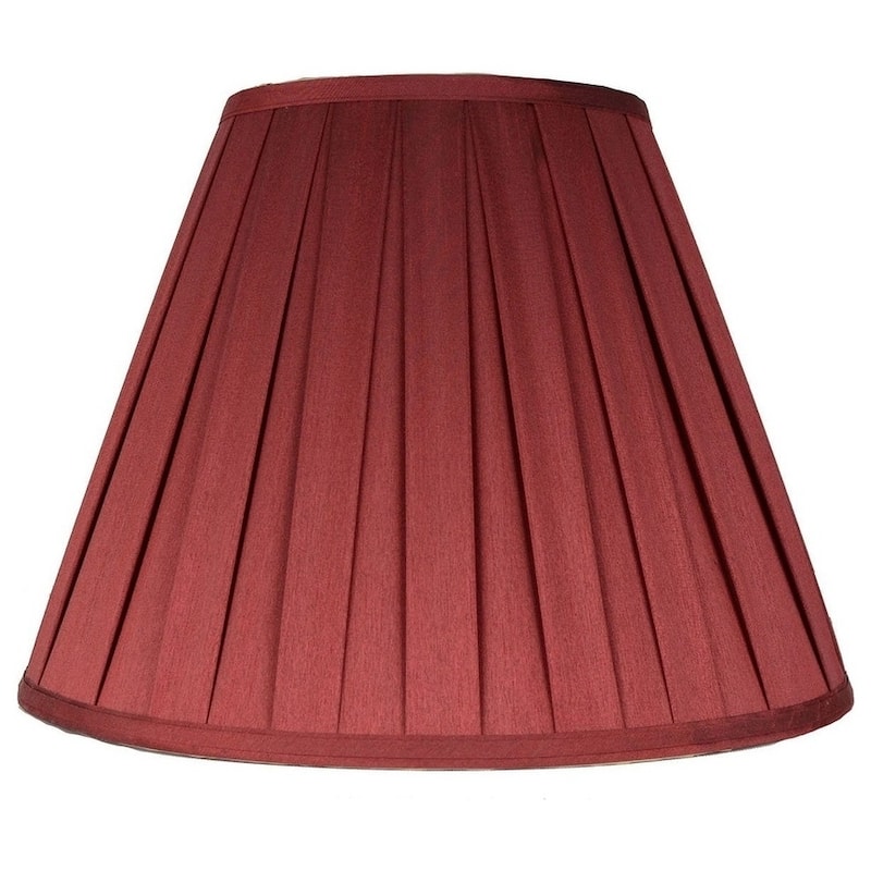 Empire Box Pleat Lamp Shade, 6" Top, 14" Bottom, 9" Slant - Burgundy