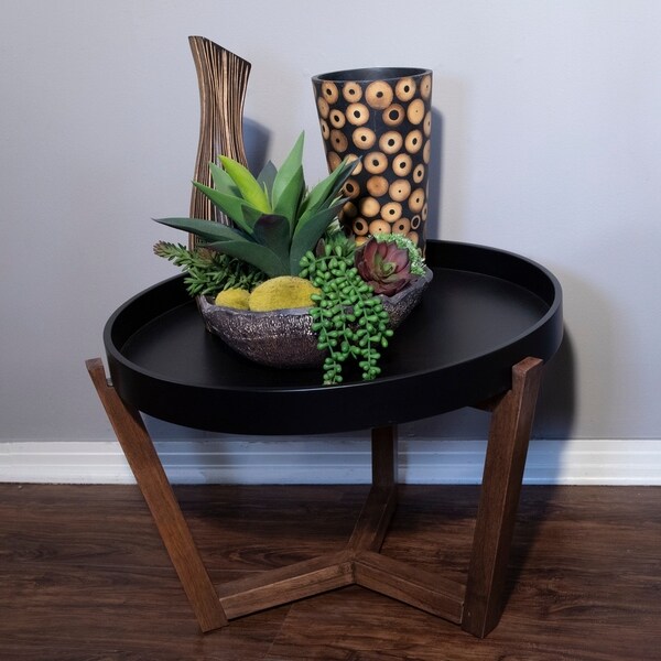 Mid Century Modern Round Wood Coffee Table - Overstock - 30793594