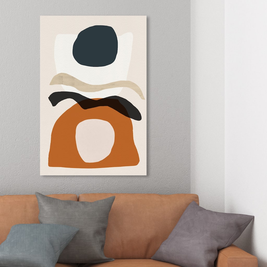 Wynwood Studio 'La Afrique Meridionel' Abstract Wall Art Canvas Print Paint - White, Orange