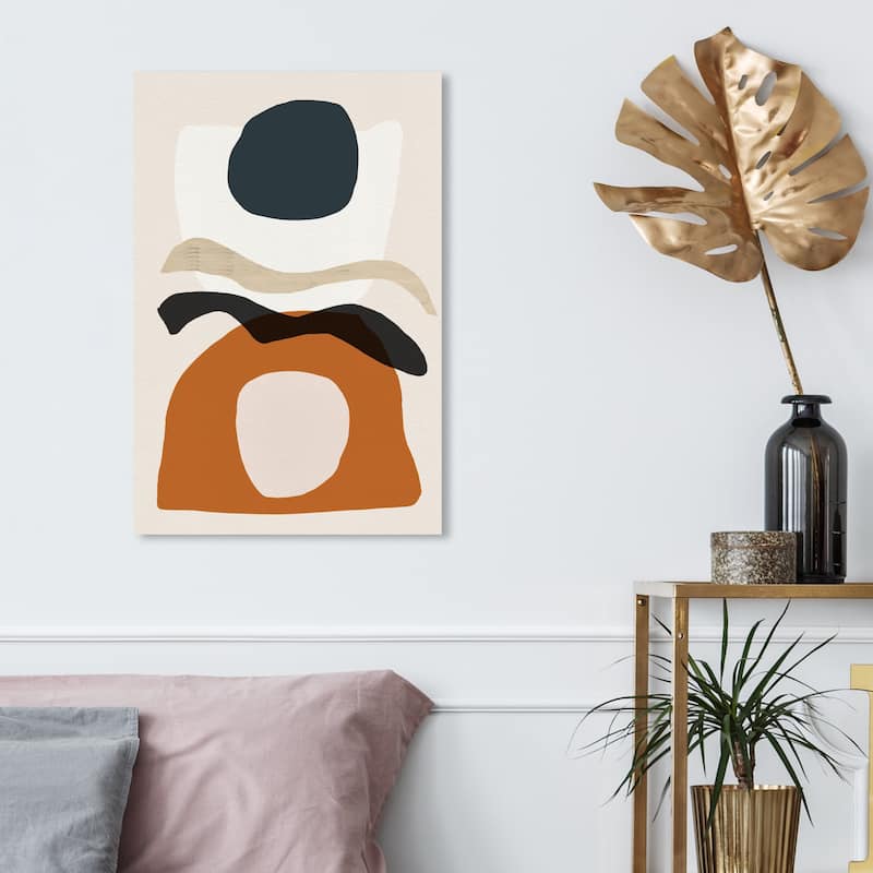 Wynwood Studio 'La Afrique Meridionel' Abstract Wall Art Canvas Print Paint - White, Orange