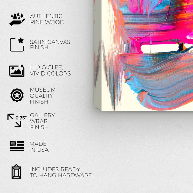 Wynwood Studio 'Caim to Fame' Abstract Wall Art Canvas Print Paint - White, Yellow