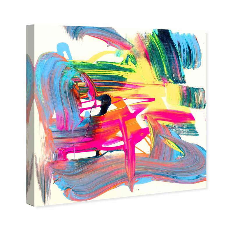 Wynwood Studio 'Caim to Fame' Abstract Wall Art Canvas Print Paint - White, Yellow